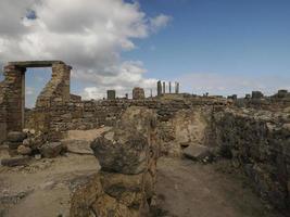 Volubilis Roman ruins in Morocco- Best-preserved Roman ruins located between the Imperial Cities of Fez and Meknes photo