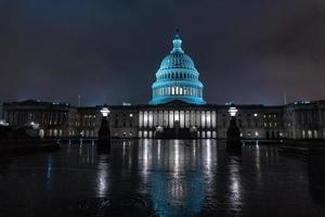 dc capitol at night in washington usa photo