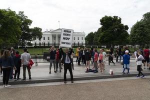 WASHINGTON DC, USA - APRIL 26 2019 - Demonstration  against Trump at White House photo