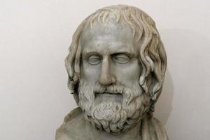Euripides old greek marble statue photo