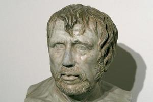 Seneca old roman marble statue photo