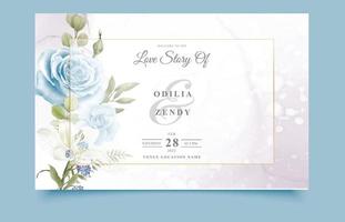 wedding invitation card set with a beautiful flowers design eps vector