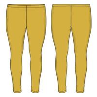 pantalones de polainas plantilla de ilustración de vector de boceto plano de moda para damas.