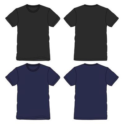 Black T Shirt Front And Back Vector Art, Icons, and Graphics for Free ...