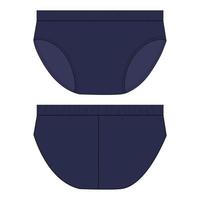 Underwear Technical Fashion flat sketch vector illustration template front and back views.