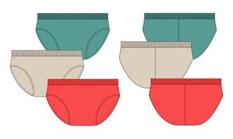 Underwear Technical Fashion flat sketch vector illustration template front and back views.