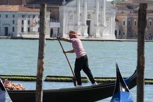 VENICE, ITALY - SEPTEMBER 15 2019 - Lot of Gondola in Venice detail photo