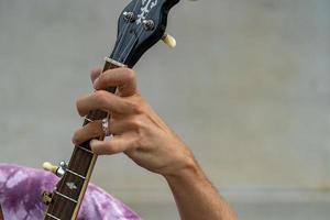 Banjo player street performer in nyc photo