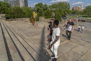 PHILADELPHIA, USA - APRIL 30 2019 - The Rocky steps at Museum of Art photo