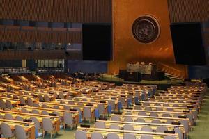 nueva york, estados unidos - 25 de mayo de 2018 salón de la asamblea general de las naciones unidas foto