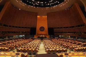 nueva york, estados unidos - 25 de mayo de 2018 salón de la asamblea general de las naciones unidas foto