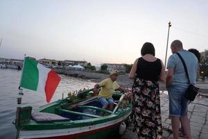 MARZAMEMI, ITALY - JULY 1 2018 - Old Sicily fishing village is one of the most beautiful 20 sea towns of Italy. photo