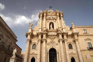 Ortigia Syracuse sicily italy historical baroque cathedral detail photo