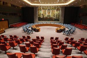 NEW YORK, USA - MAY 25 2018 United Nations security council hall photo