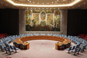 NEW YORK, USA - MAY 25 2018 United Nations security council hall photo