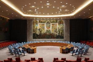 NEW YORK, USA - MAY 25 2018 United Nations security council hall photo