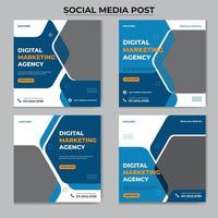 Digital business marketing agency social media promotion  and web banner template vector