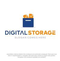 Digital Storage vector company logo design. Cloud computing logo design.