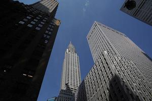 NEW YORK, USA - MAY 25 2018 Manhattan skyscrapers bottom up view photo