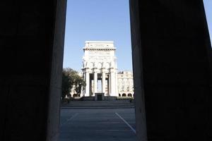 GENOA, ITALY - APRIL 5 2020 - Downtown streets are desert due to coronavirus covid quarentine photo