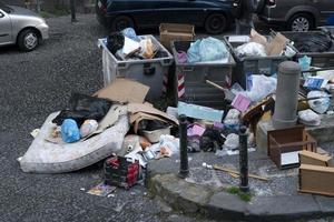 NAPLES, ITALY - FEBRUARY 1 2020 - old town street rubbish photo