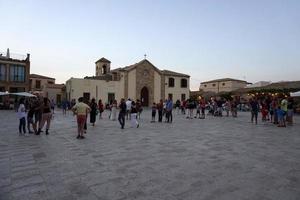 MARZAMEMI, ITALY - JULY 1 2018 - Old Sicily fishing village is one of the most beautiful 20 sea towns of Italy. photo