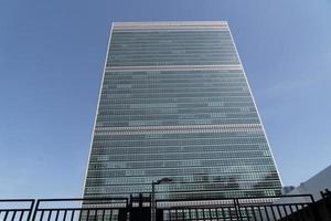 nueva york, estados unidos - 25 de mayo de 2018 vista exterior del edificio de las naciones unidas foto