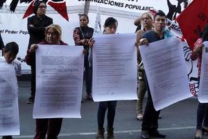 ciudad de méxico - 30 de enero de 2019 - manifestación política popular en la plaza principal de la ciudad foto