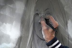 PARIS, FRANCE - OCTOBER 6 2018 - Artist and tourist in Montmartre photo