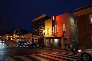 WASHINGTON DC, USA - MAY 16 2018 - Georgetown streets at night on rainy day photo