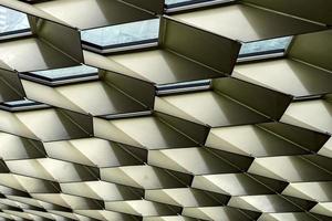 hexagonal metal background texture ceiling silver roof photo