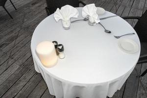 romantic dinner table for two photo