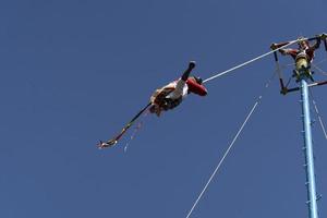 MEXICO CITY, MEXICO - JANUARY 30 2019 - The ancient dance of flyers los voladores photo