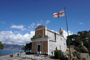 PORTOFINO, ITALY - SEPTEMBER 19 2017 - Vip and tourist in pictoresque village photo