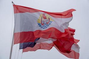 french polynesia waving flag in Bora Bora photo
