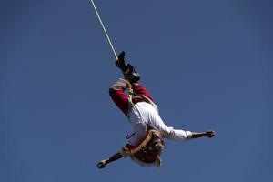 MEXICO CITY, MEXICO - JANUARY 30 2019 - The ancient dance of flyers los voladores photo