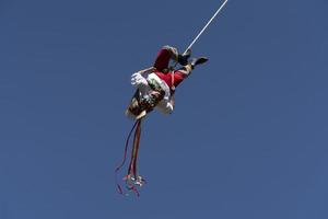 MEXICO CITY, MEXICO - JANUARY 30 2019 - The ancient dance of flyers los voladores photo