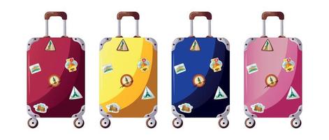 Cartoon travel bag luggage collection. Vector illustration.