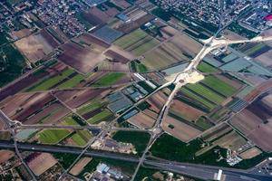 Seine river paris region aerial view photo