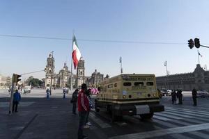 MEXICO CITY, MEXICO - JANUARY 30 2019 - Zocalo main town square crowded of people photo