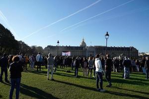 PARIS, FRANCE - OCTOBER 5 2018 -  Paris celebrating Charles Aznavour funeral photo