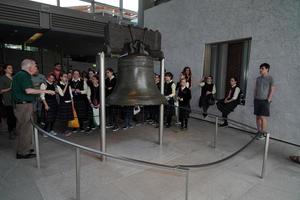 PHILADELPHIA, USA - MAY 23 2018 - Visitors at Liberty Bell photo