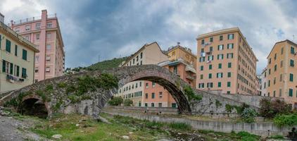 Genova Nervi historical village district houses old roman bridge photo