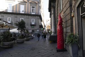 NAPLES, ITALY - FEBRUARY 1 2020 - old town street photo