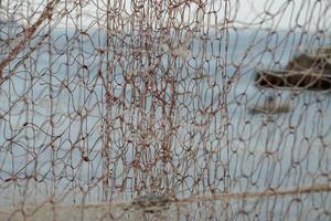 Fishing fisherman net hanging detail photo