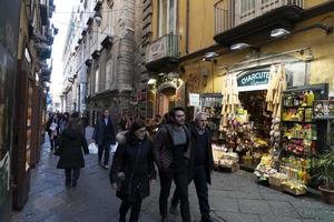 NAPLES, ITALY - FEBRUARY 1 2020 - old town street photo