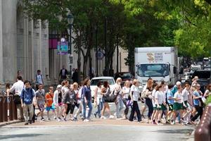 PHILADELPHIA, USA - MAY 23 2018 -  Traffic in the town photo