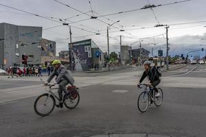 MELBOURNE, AUSTRALIA - AUGUST 15 2017 - Tourist and students in Federation Square photo