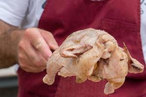 roasted chicken grilled at barbecue photo