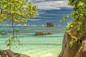 laguna turquesa de seychelles foto